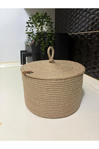 NuaCraft سلة خوص الجوت الطبيعي - سلة البصل - سلة الديكور - سلة بغطاء - منظم -...