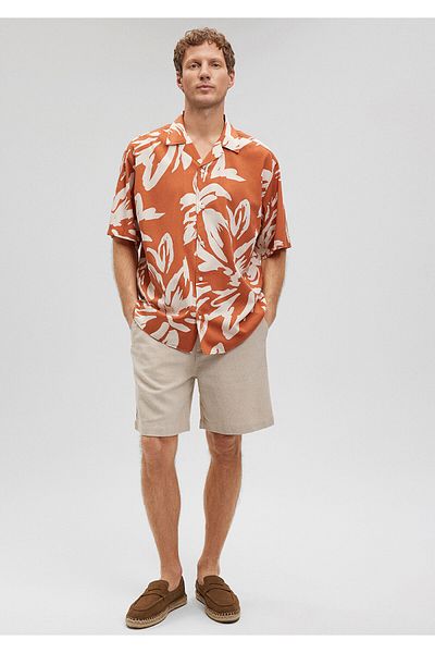 Mavi Orange Printed Shirt - Loose Fit0210823-70448