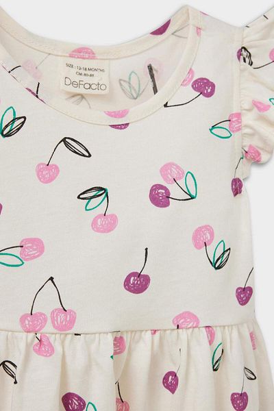 DeFacto Rochie cu mânecă scurtă cu imprimeu floral pentru fetițe A0136A525SM