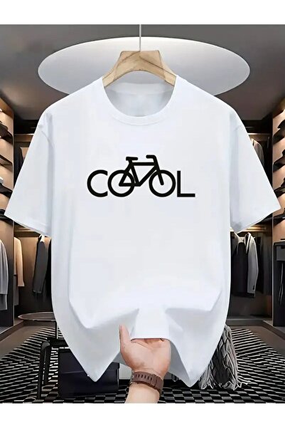 Massgai Tricou oversize unisex cu imprimeu bicicletă, 100% bumbac