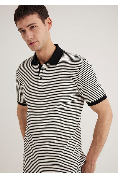 Mavi Marineblau gestreiftes Polo-T-Shirt Slim Fit / Slim Fit0611843-70055