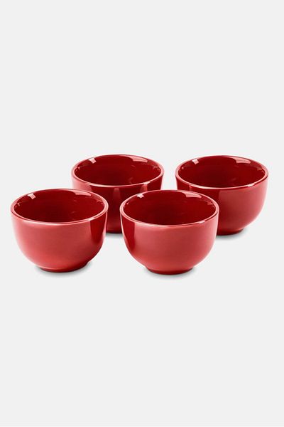 Tchibo 4 Pieces Small Baking Molds 8 d cm, Red