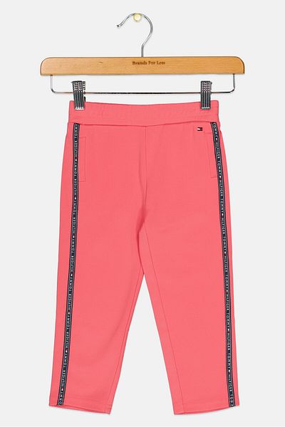 Tommy Hilfiger Toddlers Girl Brand Logo Track Pants, Pink