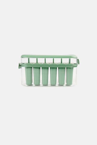 Urban Kitchen 6 Ice Pops Mold With Case, Green