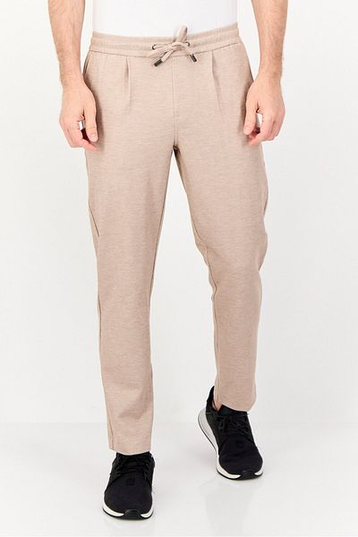 CELIO Men Regular Fit Textured Sweatpants, Taupe