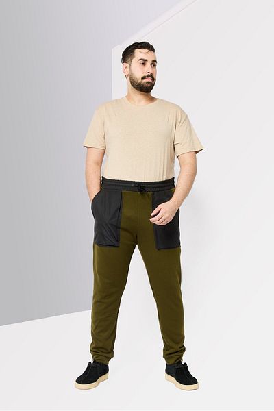 Tommy Hilfiger Men Regular Fit Colorblock Sweatpants, Olive