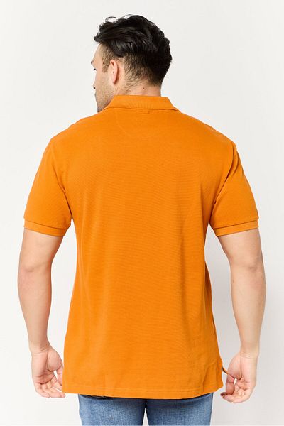 La Martina Men Regular Fit Embroidered Logo Short Sleeves Polo Shirt, Dark Orange
