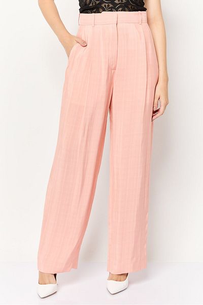 SANDRO Women Regular Fit Stripe Straight Leg Pants, Peach