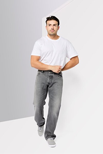 Diesel Men Straight Leg Washed Denim Jeans, Grey