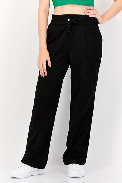 BSP Women Sportswear Fit Drawstring Outdoor Sweatpants, Black