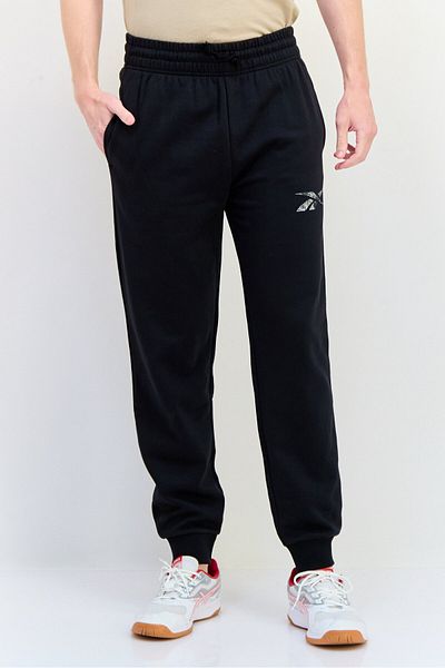 Reebok Men Sportswear Fit Drawstring Outdoor Sweatpants, Black