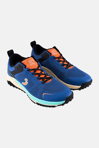 SJ Men Textile Upper Lace Up Running Shoes, Blue