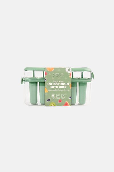 Urban Kitchen 6 Ice Pops Mold With Case, Green
