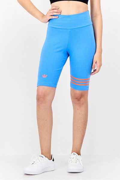 adidas Women Tight Fit Brand Logo Biker Shorts, Blue