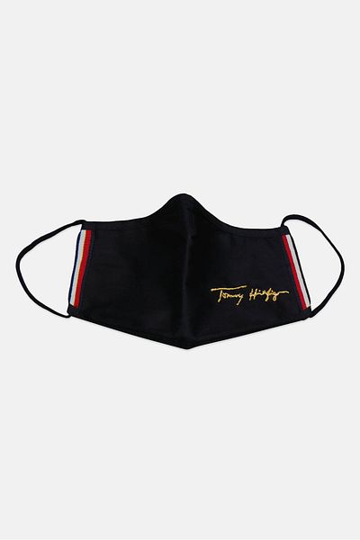 Tommy Hilfiger Women Embroidered Logo Face Mask, Dark Navy