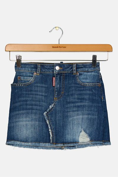 DSquared2 Kids Girl Washed Denim Skirt, Blue
