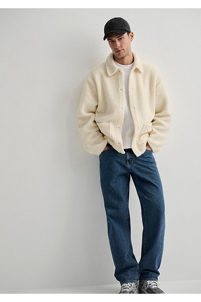 Mavi Φούτερ Ecru Sherpa Oversize / Wide Cut 0s10257-70057