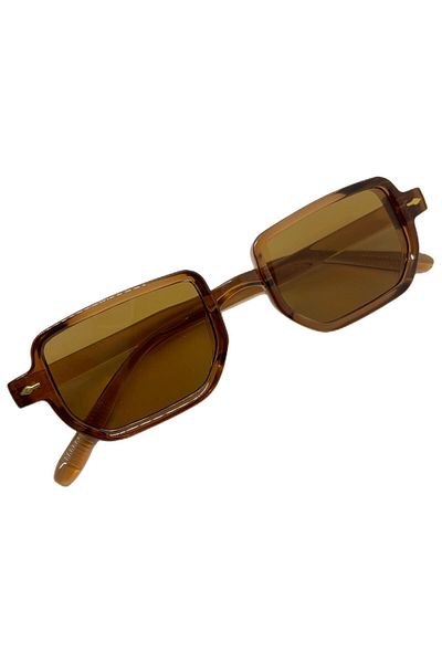 funeyes Lodin Transparent Brown Light Amber Tint Diagonal Glasses