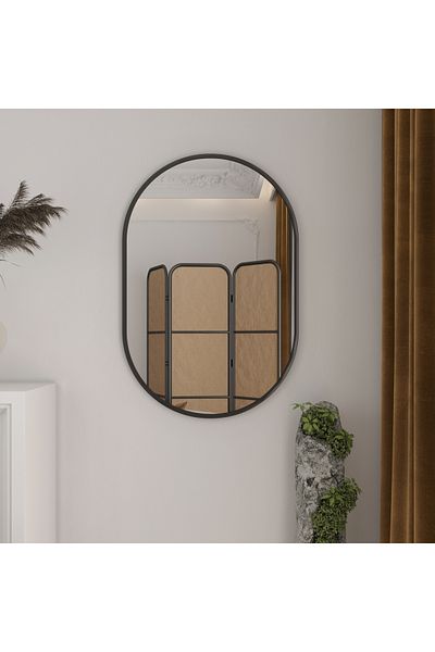 Marsah Home Oval mirror Marla 60x90 cm Black