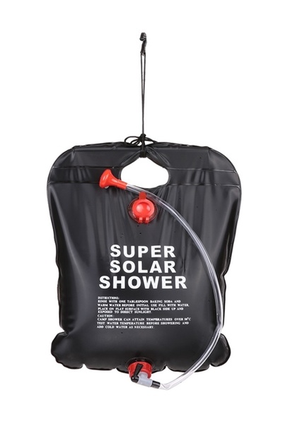 Aptel Solar camping shower, 20L, 39 x 60 cm, 70 cm hose, black