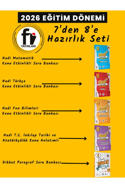 Fi Yayınları 2025-2026 7'den 8'e HAZIRLIK SETİ