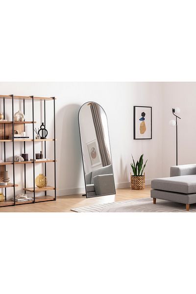 Marsah Home Semi-oval floor mirror with stand 180x70 Cm Black