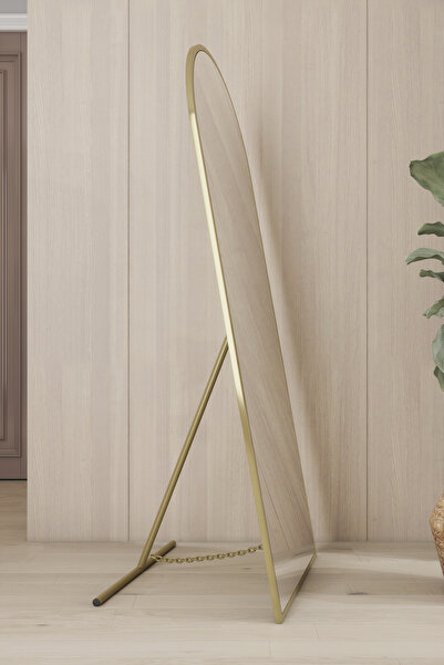 Marsah Home Semi-oval floor mirror with stand 150x60 Cm Gold