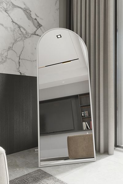 Marsah Home Semi-oval floor mirror with stand 150x60 Cm White