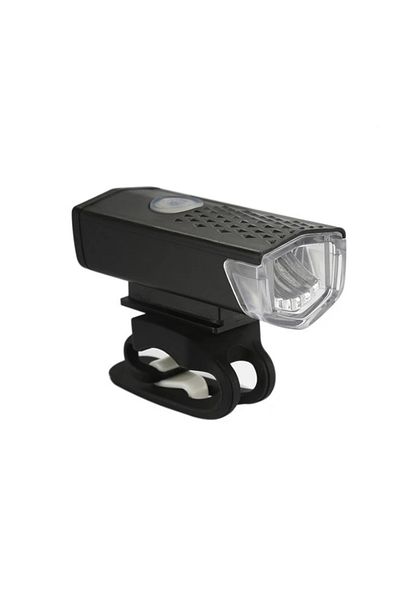 OEM LED bicycle front light, rechargeable, USB power cable, black