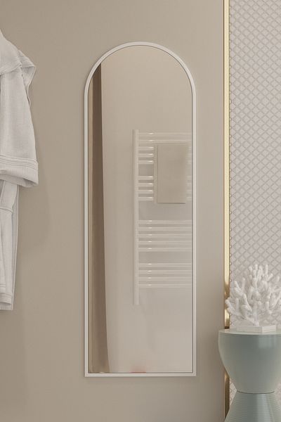 Marsah Home Semi-oval Wall Mirror 150x60 Cm White
