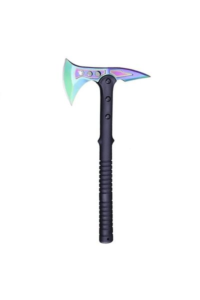 Foxter SOG axe, stainless steel, non-slip handle, 41 cm, blade cover, rainbow