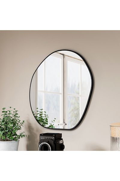 Marsah Home Decorative Wall Mirror, Asymmetric Maru, 66x66 Cm