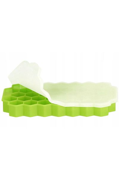 OEM Ice cube tray, Silicone, Hexagon shape, 37 cubes, Green