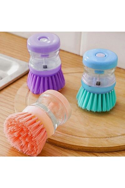 HETicaret Bathroom Kitchen Sink and Dishwashing Brush with Detergent Container