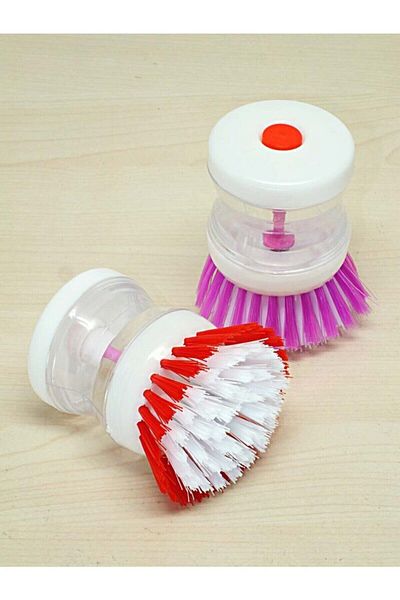 HETicaret Bathroom Kitchen Sink and Dishwashing Brush with Detergent Container