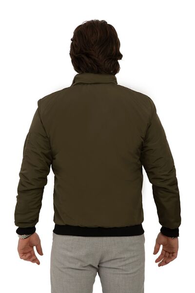 Montup Ανδρικό παλτό Χακί - γιακάς με τσέπες, φόδρα και αδιάβροχο και αντιανεμικό