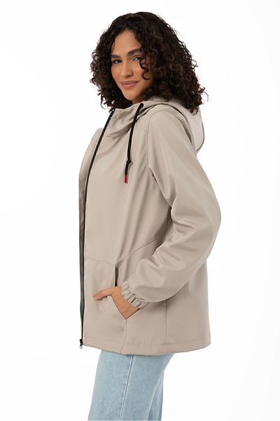 Montup Waterproof and Wind Resistant Hooded Women's Raincoat - Stone Lined, Inner Pocket
