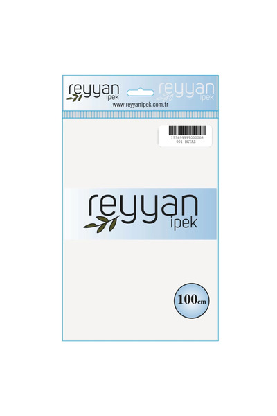 REYYAN İpek Düz Renk Yazma 100cm 001 Beyaz Tekli Poşet Yazma