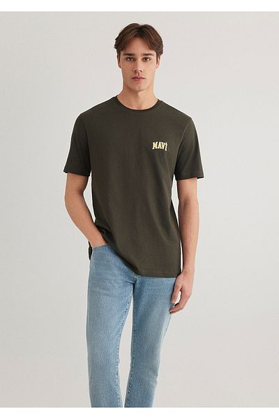 Mavi Πράσινο T-Shirt με τυπωμένο λογότυπο κανονική εφαρμογή / κανονική εφαρμογή 0611714 -71587