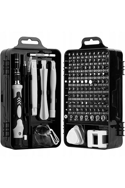 OEM Precision screwdriver set with accessories, 115 pieces, ideal for phone troubleshooting