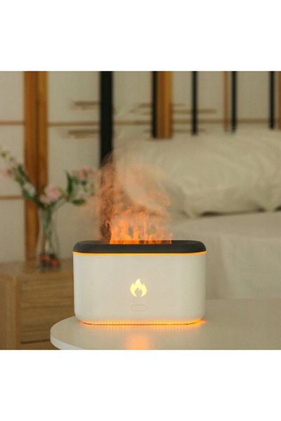 OEM Fireplace type air humidifier with flame, 4.5 W, 250 ml, USB-C charging cable, aromatherapy function