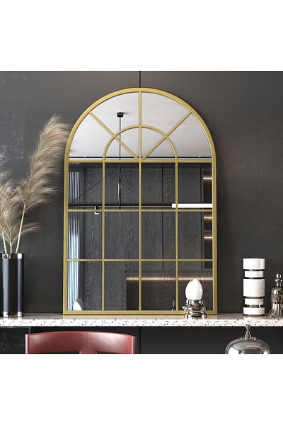 Marsah Home Oglinda tip fereastra arcada Ravel 120x80 Cm Auriu