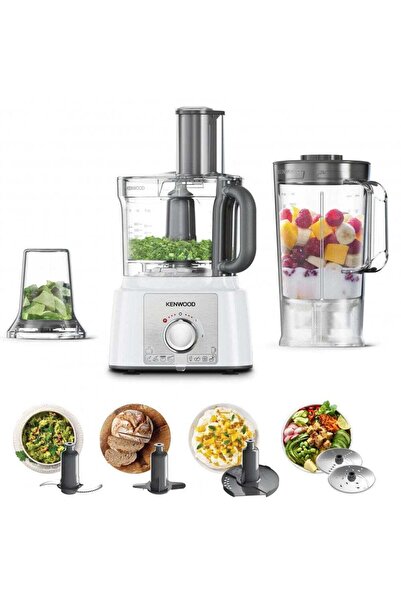 Kenwood 1000W Food Processor FDP65.400WH – 3L Bowl, Blender, Grinder, Whisk, Dough Maker, White