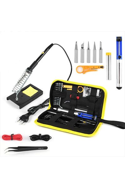 Choice Black 220v 60w Soldering Iron Kit Adjustable Temperature 15 In 1 Tool Set With Soldering Iron Eu Plu