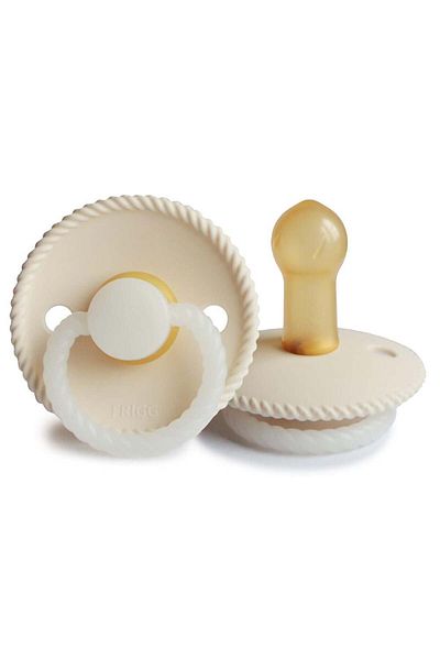 Frigg Rope Rubber Pacifier - Glow in the Dark - Cream Night 6-18 Months