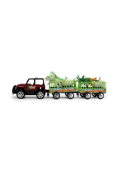 rexa سيارة إكسبريس 4X4 للطرق الوعرة مع مقطورات وديناصورات ألعاب للأطفال 43*13*10 سم