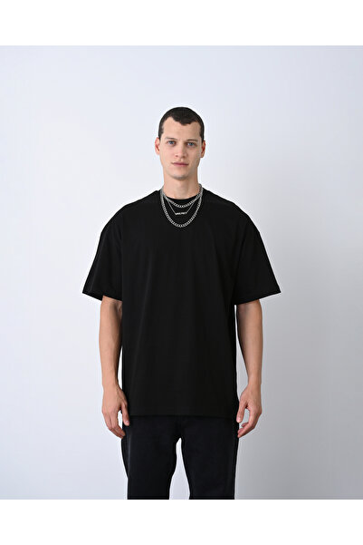 perasttesktil Bărbați supradimensionat basic guler rotund tricou