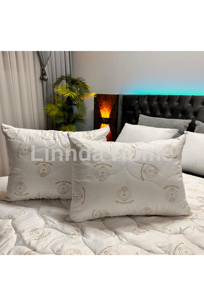 Linnda Home Kapitoneli Merinos Yün Yastık 2 Adet