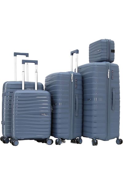 DILIXI Double Spinner Polypropylene Luggage Trolley Bags(SET OF 5 PIECE)