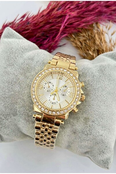 pullmarkt سلسلة كاجوال - ساعة يد نسائية مرصعة بالأحجار